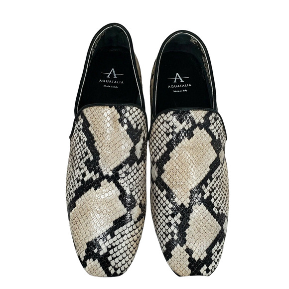 AQUATALIA REVY Weatherproof Snake Print Loafers Size 7 made in Italy - Picture 2 of 7